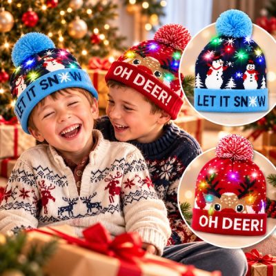 Căciulă de Crăciun cu lumini LED | XBEANIE